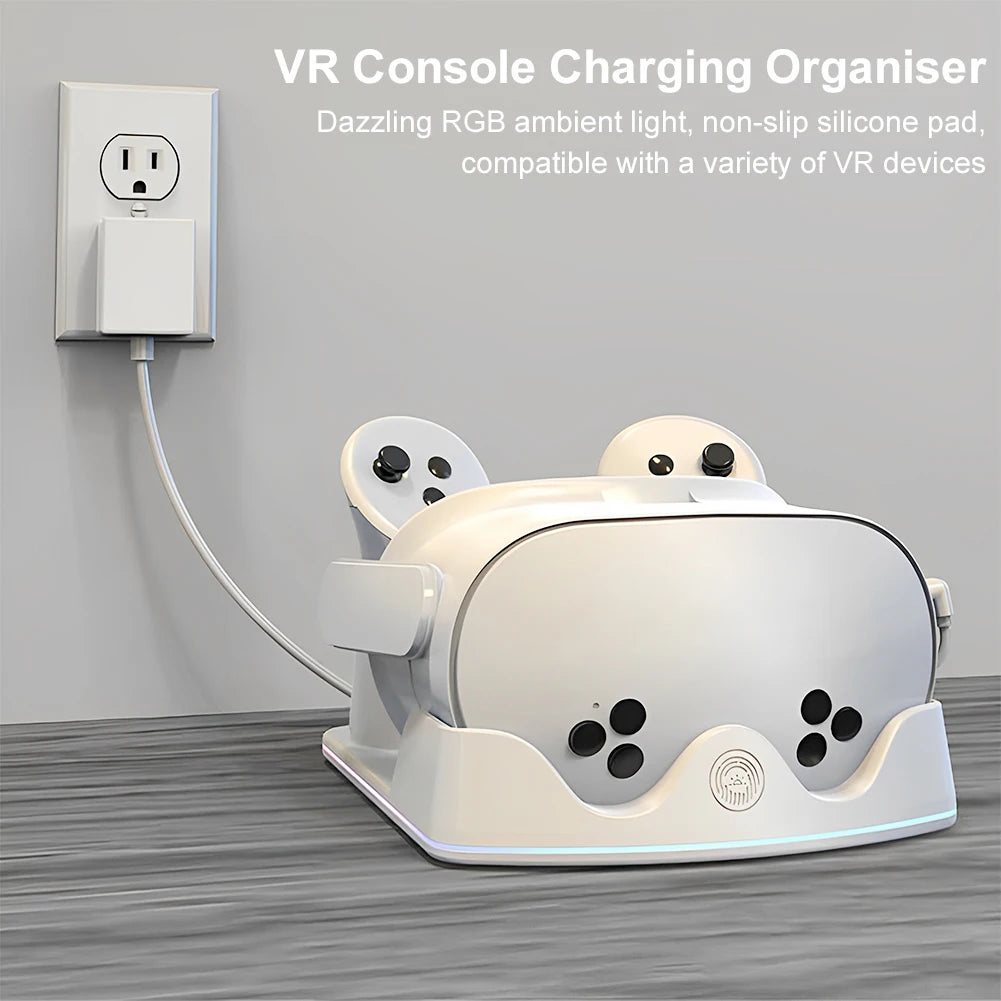 Meta Quest 3S Charging Dock with RGB Light & Controller Mount VR Charging Dock Oasis Select
