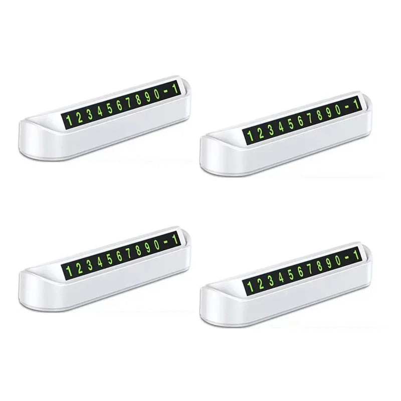 1/2/3/4pcs Portable Car Phone Number Card Temporary Parking Card Plate Telephone Number Car Park Stop Automobile Accessories Oasis Select White 4pcs