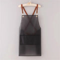 New Apron Waterproof And Oil-proof Strap Fashionable Korean-style Overalls Household Kitchen Cooking Women's TPU Work Clothes Oasis Select Black 2