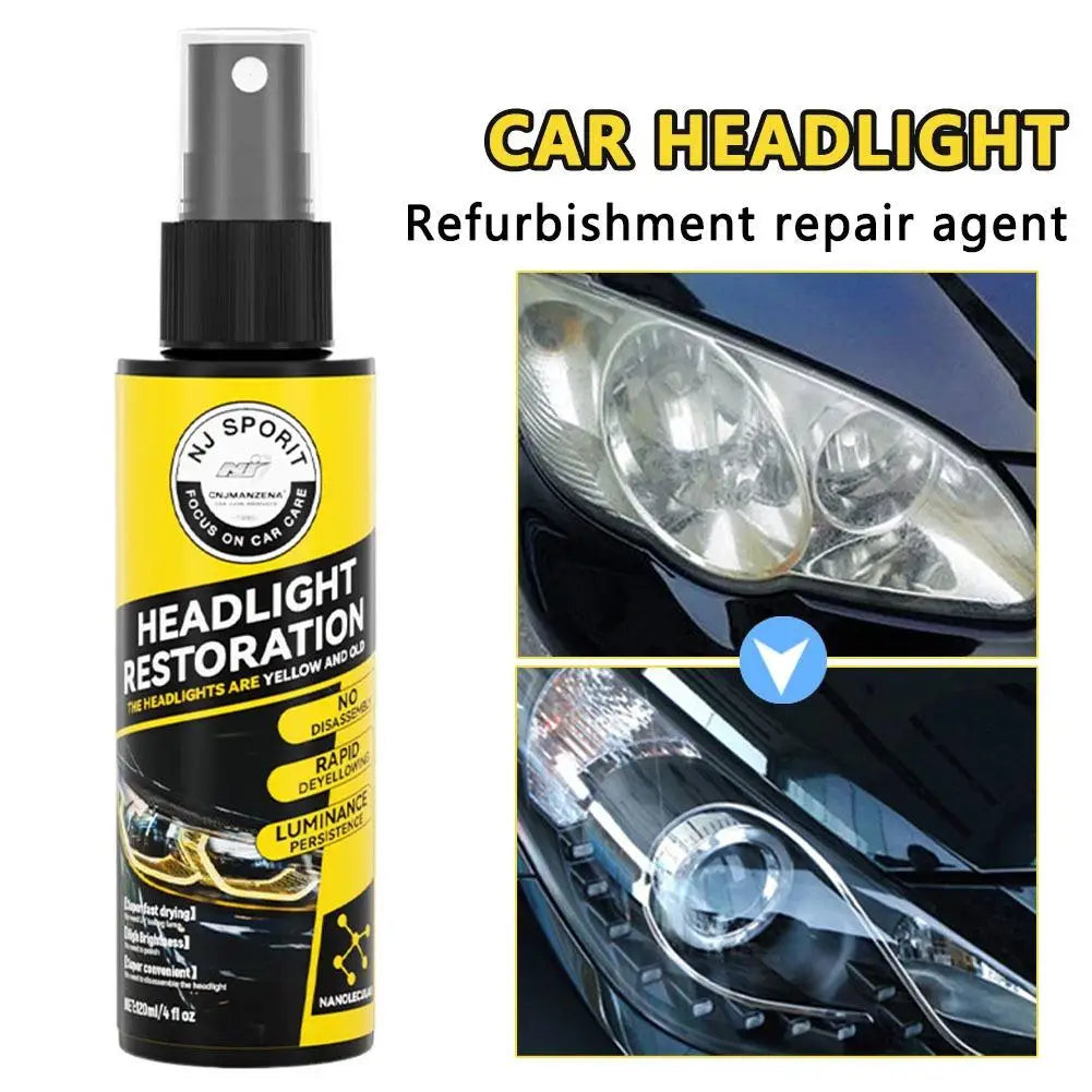 Headlight Repair Spray for Car Refurbishment Anti-Oxidation Coating Car Lamp Polishing Agent Scratch Restoration Dirt Clean Oasis Select