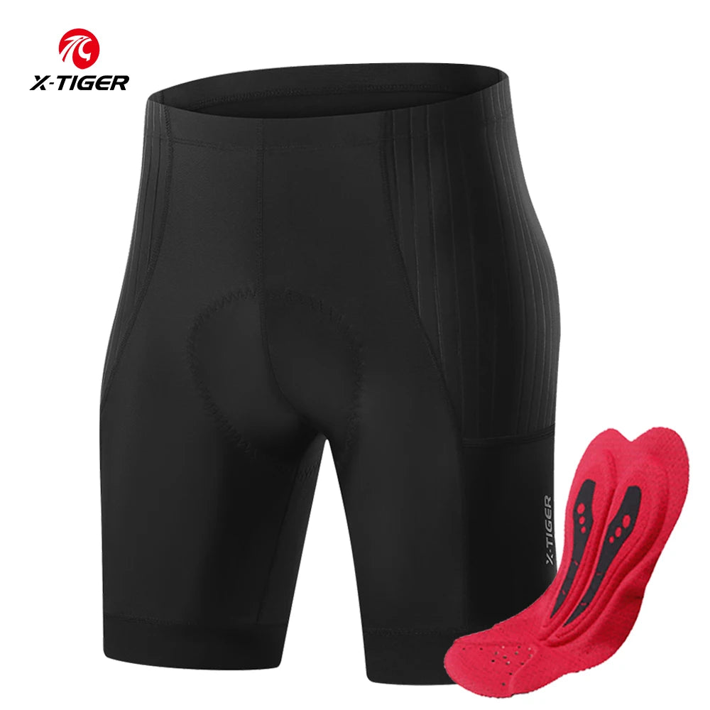 X-TIGER Men's Cycling Shorts Breathable Slim Fit Road Bike Shorts Shock Absorption Sponge Pad Summer Long Distance Riding Shorts Oasis Select XM-DK-36401 M