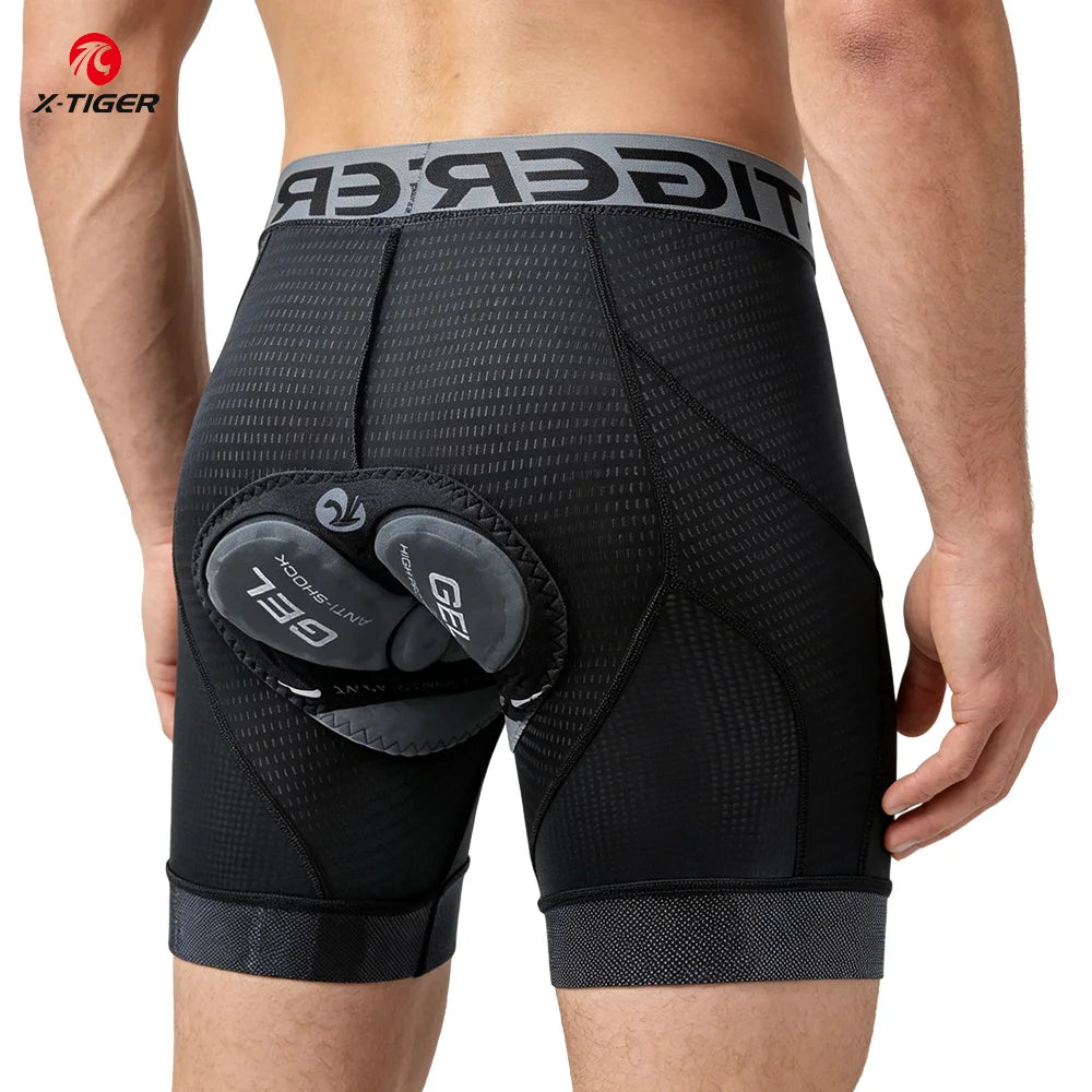 X-TIGER Men's Cycling Shorts Gel Pad Breathable Non-slip Shock-Absorbing Bicycle Underpant Pro MTB Road Bike Cycling Shorts Oasis Select XM-DNK-36002 XL