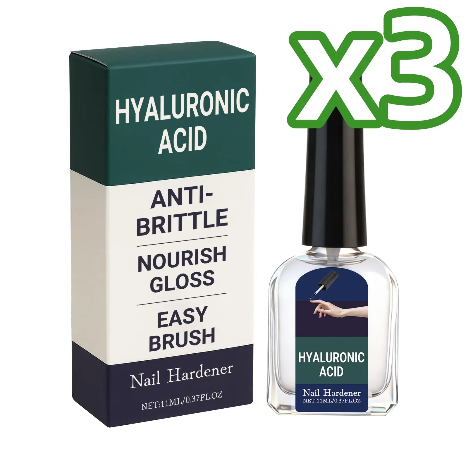 Hyaluronic Acid Nail Strengthening Drops – Repair & Growth Nail Strengthening Serum Oasis Select 11ml Boxed x3PCS