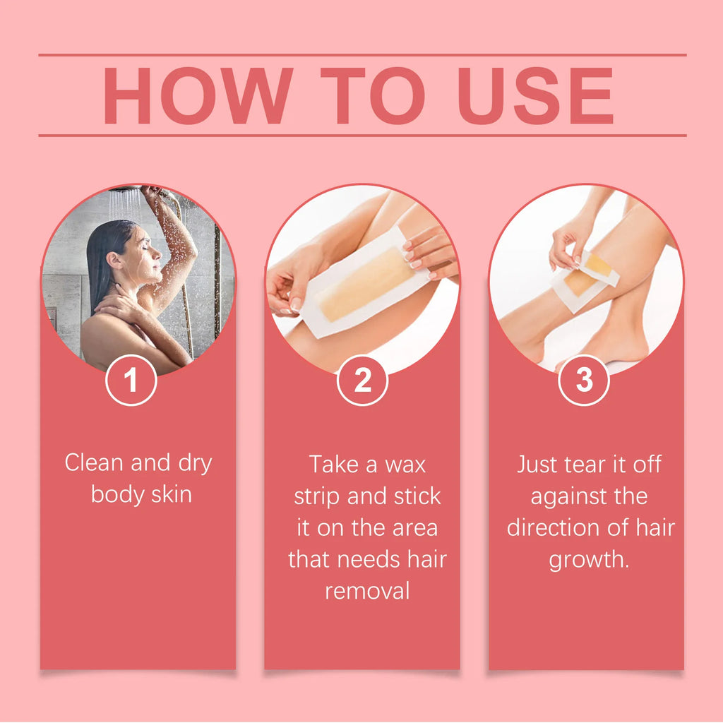 Hair Removal Wax Strips Painless Bikini Chin Upper Toes Legs Underarm Arm Depilation Patch Summer Unisex Facial Body Beauty Tool Oasis Select