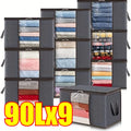 6pcs Oversized Storage Bag with Zipper and Lid - Foldable and Durable Clothing Organizing Bag Suitable for Bedding Oasis Select 9PCS-90L
