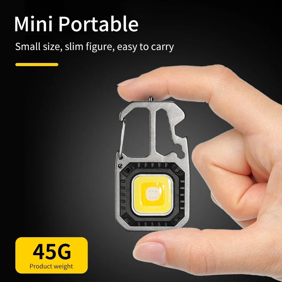COB Keychain Work Light – 8 Modes 500LM Rechargeable LED