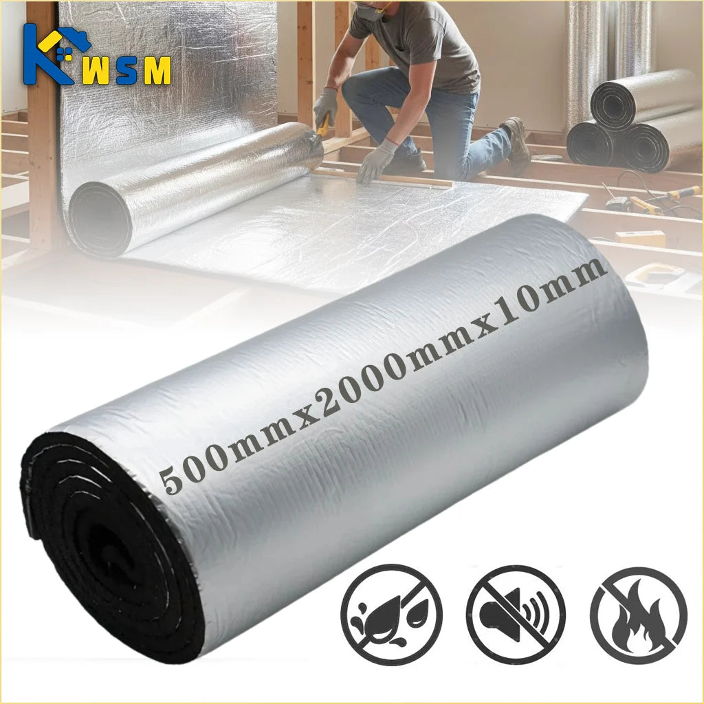 10MM Thermal Insulation Soundproof Mat Heat Barrier Foam Roll Home Wall Floor Door Acoustic Noise Reduction Warm Keeping Panel Oasis Select Default Title