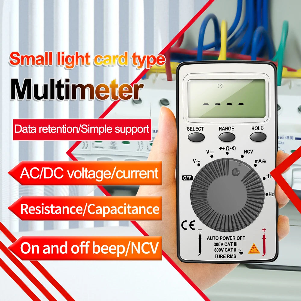 AN101 Mini Digital Multimeter 4000Count T-RMS AC/DC NCV Capacitance Ammeter Voltmeter Tester Multimetro Digital Profesional Test Oasis Select Default Title