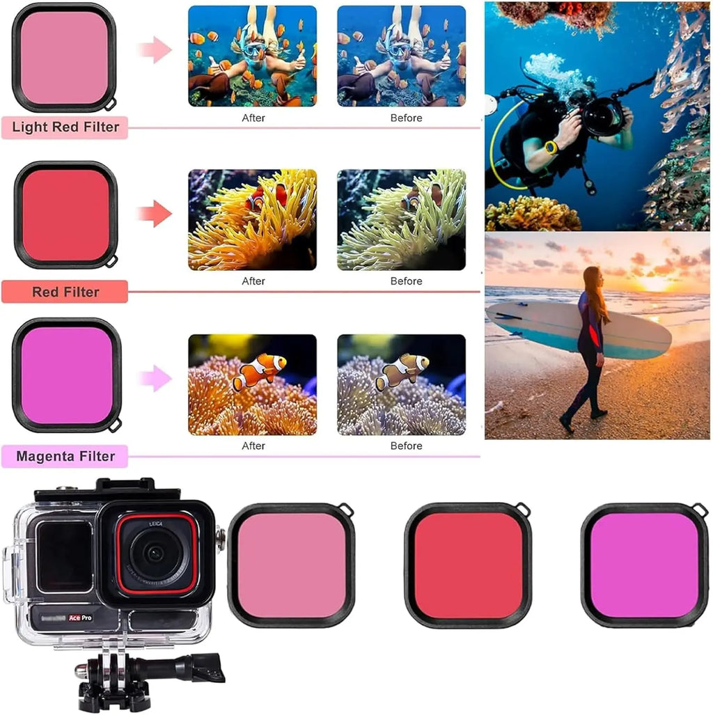 Insta360 Ace Pro/Pro2 Waterproof Housing & Dive Filter Kit 60M