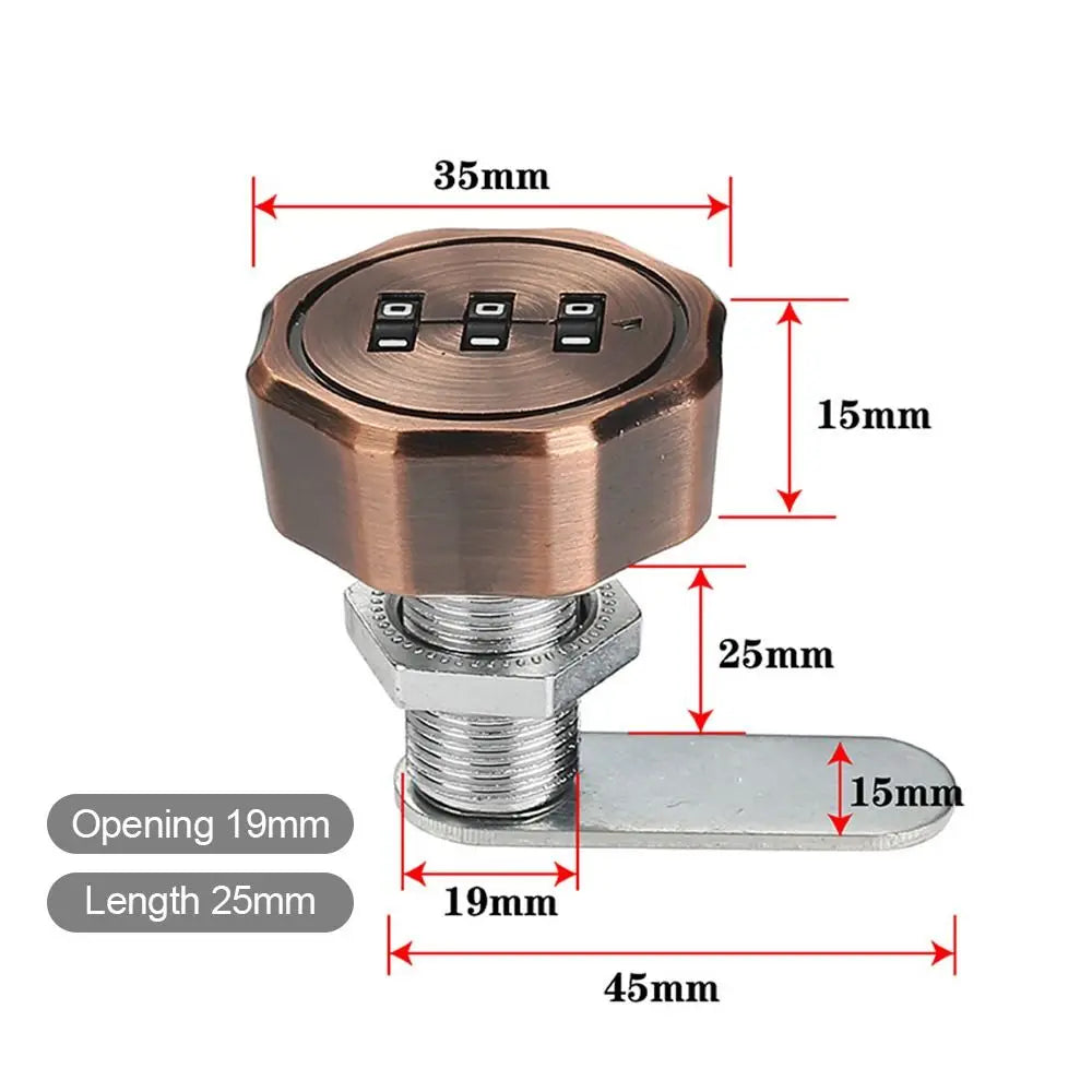 Cabinet Mailbox Password Locker 3 Digital Code Combination Lock Cupboard Drawer Password Locker Oasis Select 25mm-Color 4