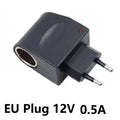  220V AC to 12V DC Car Charger Transformer EU US AU UK Plug Portable Car Cigarette Lighter Socket Adapter Converter Parts Oasis Select EU Plug 12V 0.5A