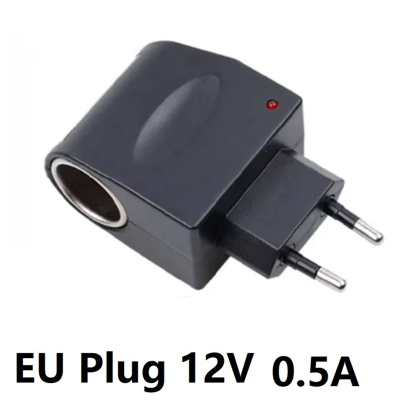  220V AC to 12V DC Car Charger Transformer EU US AU UK Plug Portable Car Cigarette Lighter Socket Adapter Converter Parts Oasis Select EU Plug 12V 0.5A