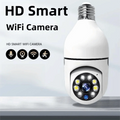 360 Degree Light Bulb Security Camera Full Color Night Vision Automatic Human Tracking Wireless WiFi Camera 5GHz WiFi Oasis Select Black