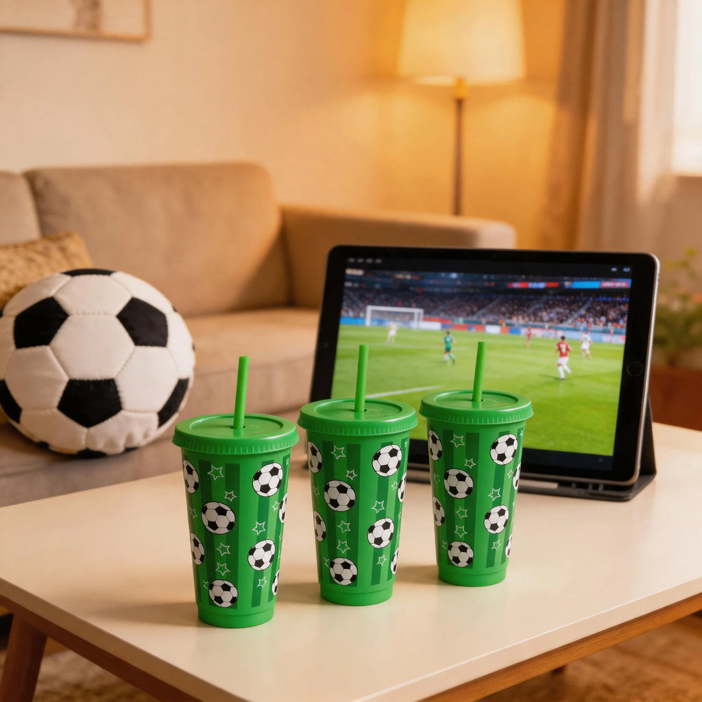 Lightweight Portable 6/12Pcs 710ML 24oz Plastic Football Cup Reusable Tumbler Drinking Bottle Game Day Sports Party Supplies Oasis Select