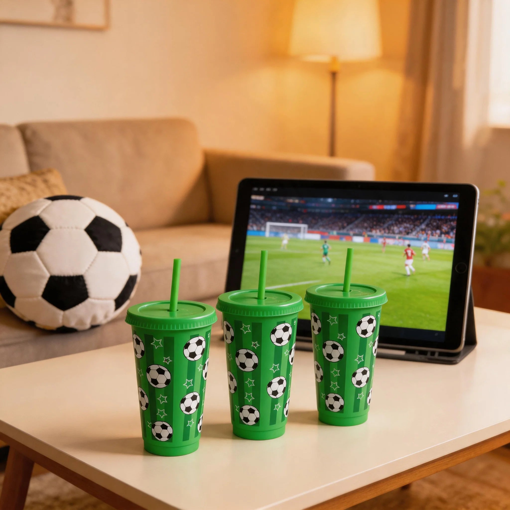 Lightweight Portable 6/12Pcs 710ML 24oz Plastic Football Cup Reusable Tumbler Drinking Bottle Game Day Sports Party Supplies Oasis Select