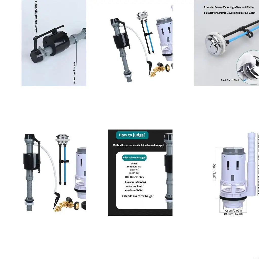 Toilet Repair Parts 3In Flush Valves 7/8 Fill Valves And Long Handle Double Button For Water Conservation Enduring 37JD Oasis Select CN