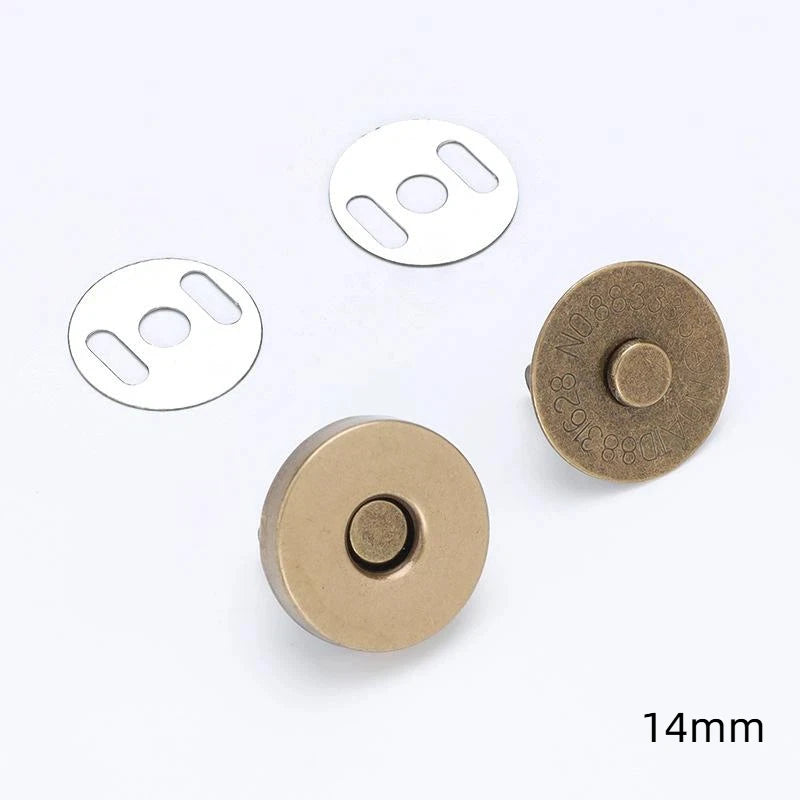 10-Pack Magnetic Snap Button Clasps for Bags & Leather 14/18mm Magnetic Snap Clasps Oasis Select 14mm Bronze