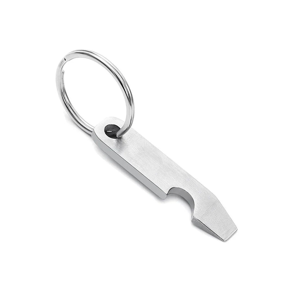 Mini Stainless Steel Keychain Bottle Opener Rustproof EDC Tool Beer Cap Opener Men Gift Dad Outdoor Camping Bar Party Survival Oasis Select Silver-1pc
