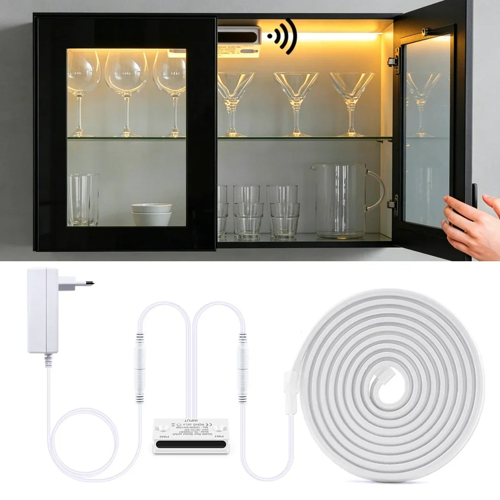 24V Neon LED Strip Smart Door Proximity Sensor Pure Silicone Gel Tube Novel Convenient and Practical Motion Sensing LED Lamp Oasis Select