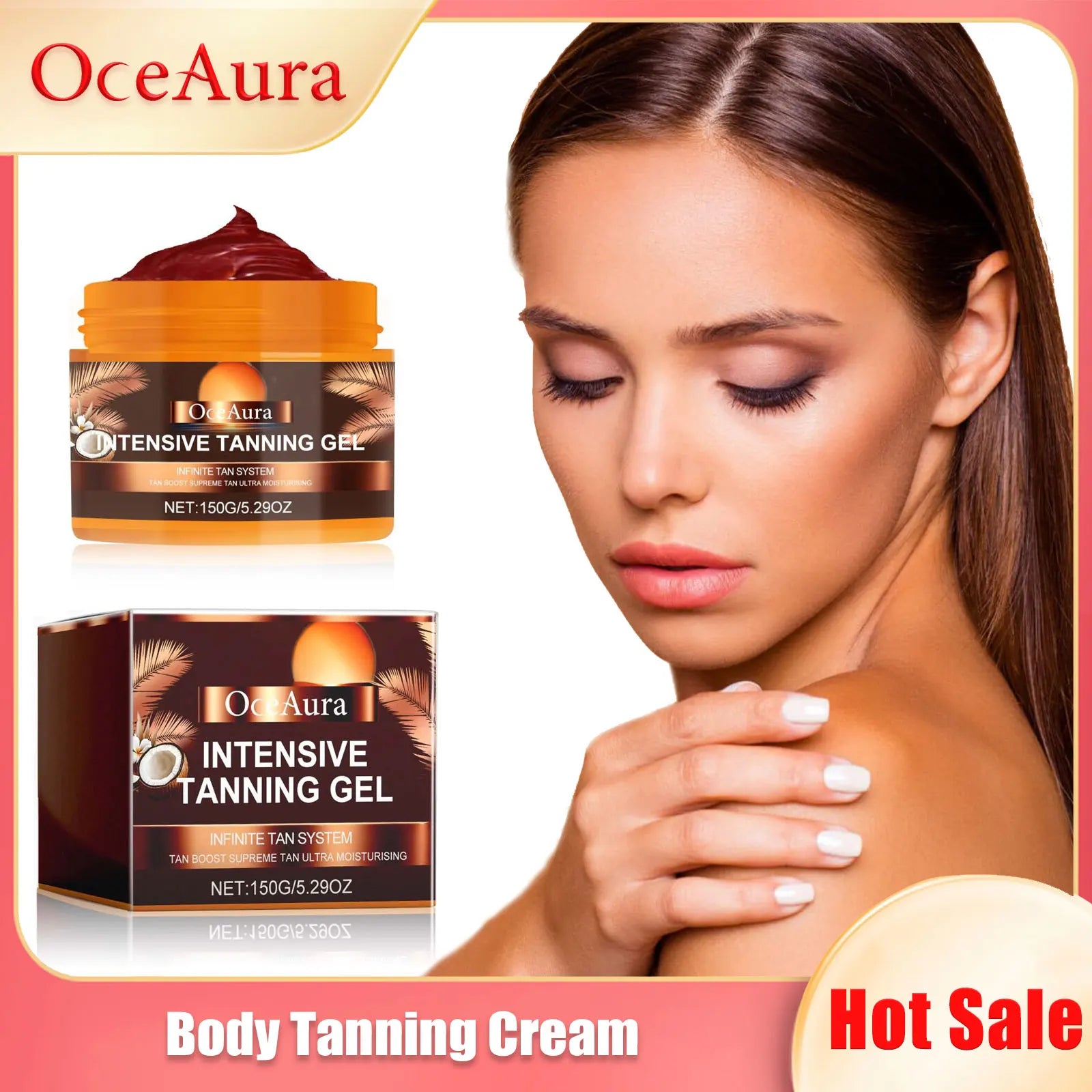 OceAura Self Tanner Bronzer Cream – Sunless Tanning Lotion 150g