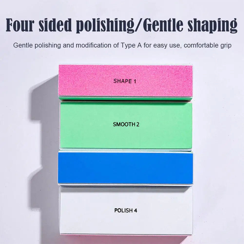 4 Way Nail Buffer Block, 4 in 1 Four Sides Nail Shine Buffers Blocks Files For Natural Acrylic Nails Smooth Buffing Block Polish Oasis Select