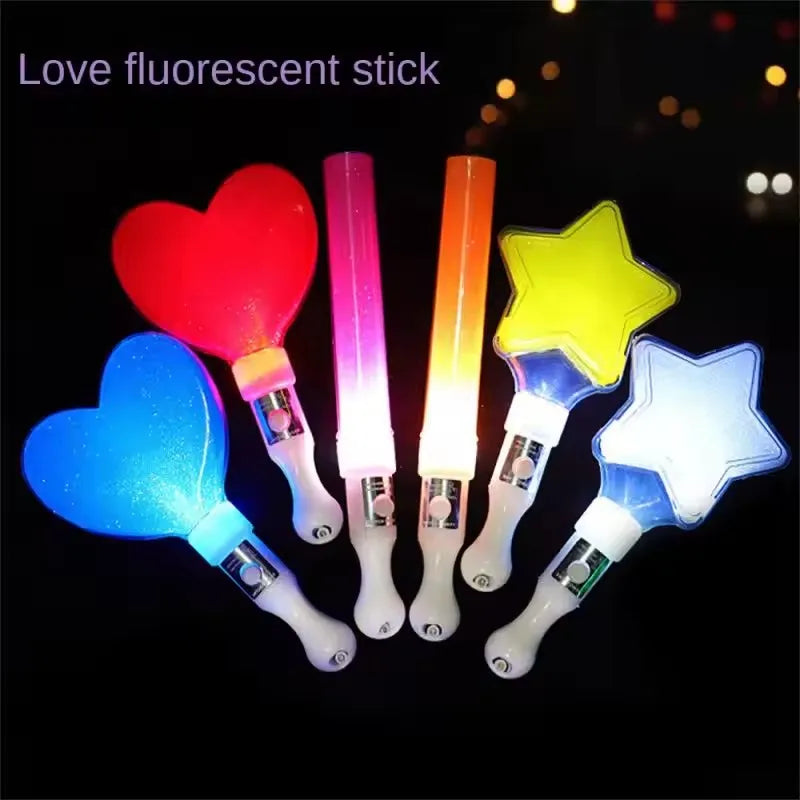 Glow Stick Star & Heart Light-Up Wand | Party Concert Baton