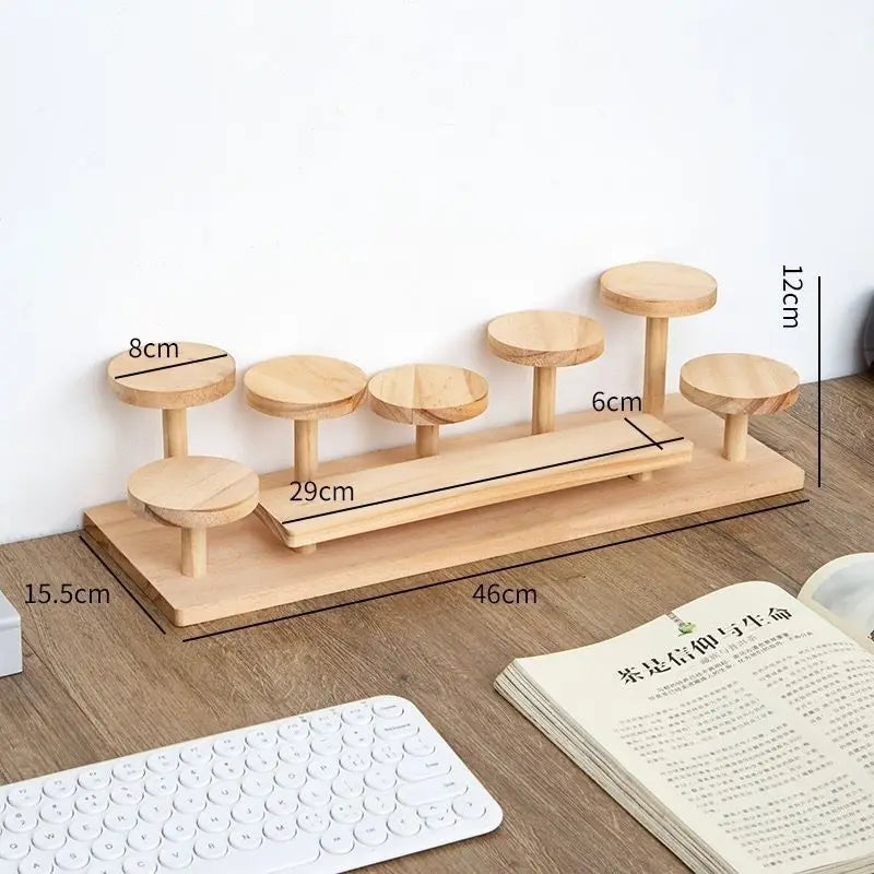 Solid Wood Stepped Display Rack – Plants, Decor & Cosmetics