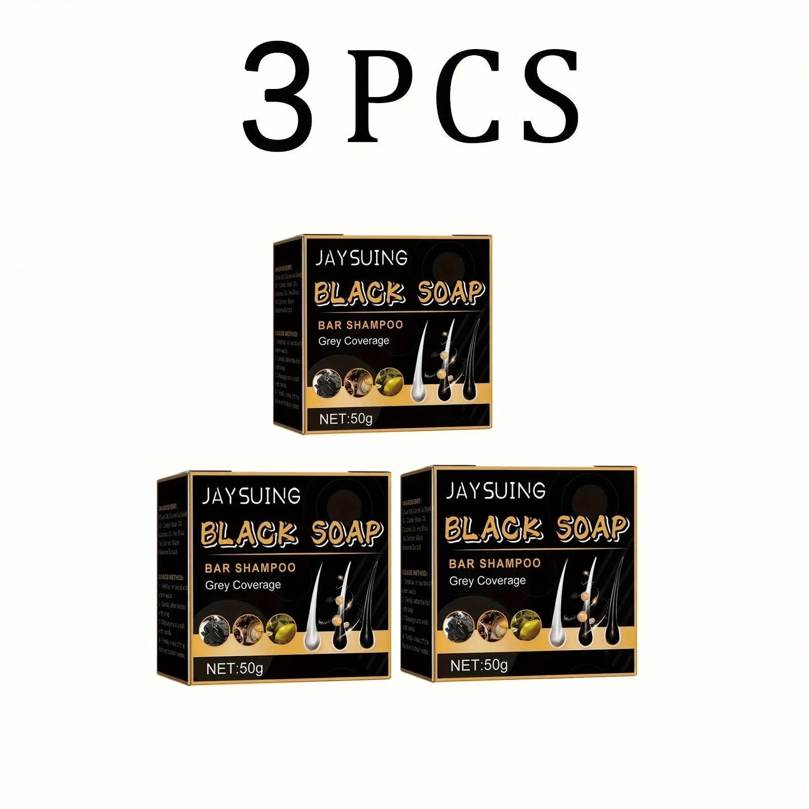 Hair Shampoo Soap Polygonum Multiflorum Black Soap White Hair Repair Soap Hair Care Set Nourishing Anti Dandruff Hair Dye Soap Oasis Select 3pcs