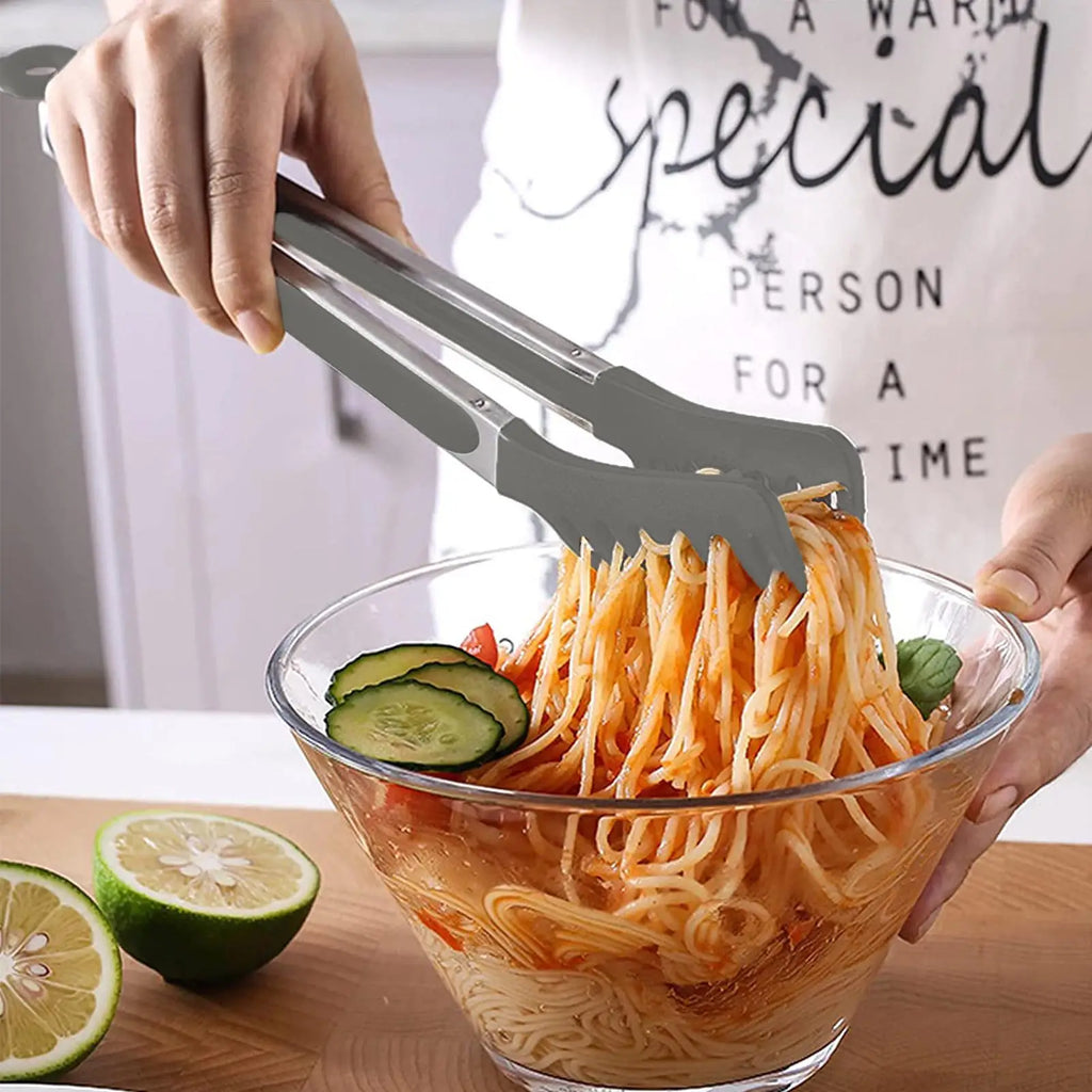 Pasta Tongs Silicone Tipped Tongs for Serving Food Pasta Server Non Slip Handle Spaghetti Server Cooking Tongs for Kitchen Oasis Select