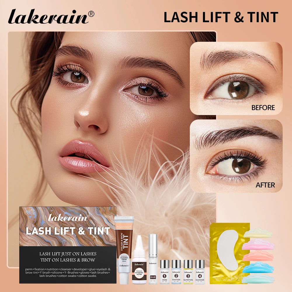 Lash Fast Lift And Tint Kit Professional Eyelash Perm Kit 2 in 1 Lashes Tint Brow Lashes Tint Brow Dye Eyes Makeup Tools Oasis Select