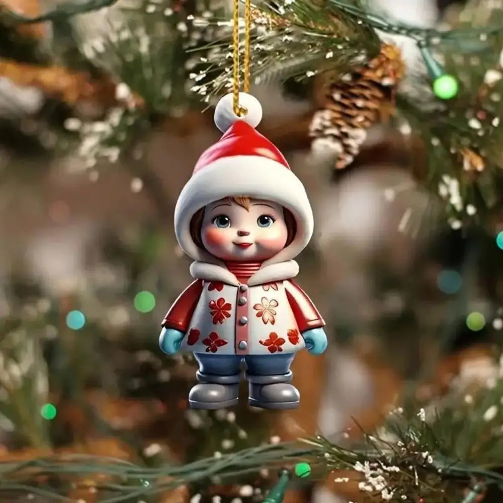 8cm Pink Snowman Hanging Pendants Christmas Decorations Xmas Tree Pink 2D Acrylic Ornaments Home Holiday Decoracion 2025 Navidad Oasis Select A