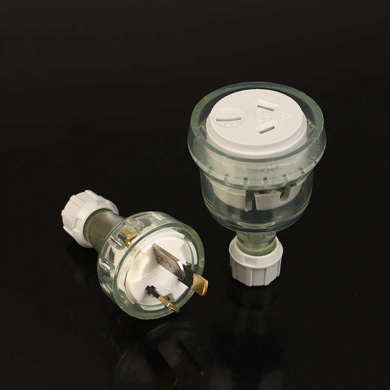 1Pc SAA Rewirable Plug Socket Australian Male Plug Female Socket 3 Prong Electrical Socket Grounded Rewire Socket DIY Assembled Oasis Select