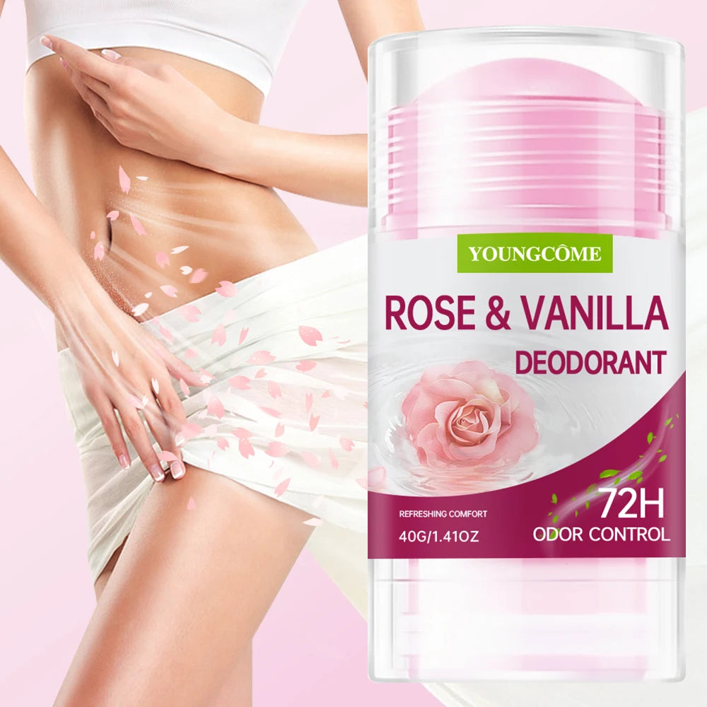 Deodorant Stick ROSE VANILLA Body Odor Remove Cream Removal Armpit Refreshing Antiperspirant Lasting Aroma Deodorant Oasis Select