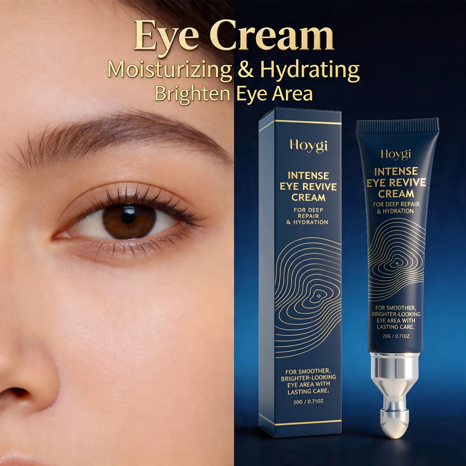 Hydrating Eye Cream with Massage Applicator Around the Eyes Smoothing Fine Lines Anti Dark Circle Puffiness Brighten Eye Contour Oasis Select