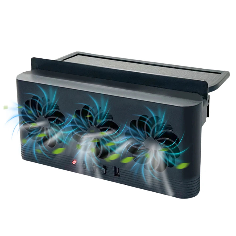 Solar Powered Car Exhaust Fan Eliminate Peculiar Smell Car Radiator Cooling Fan USB Powered Auto Ventilation Fan for All Cars Oasis Select