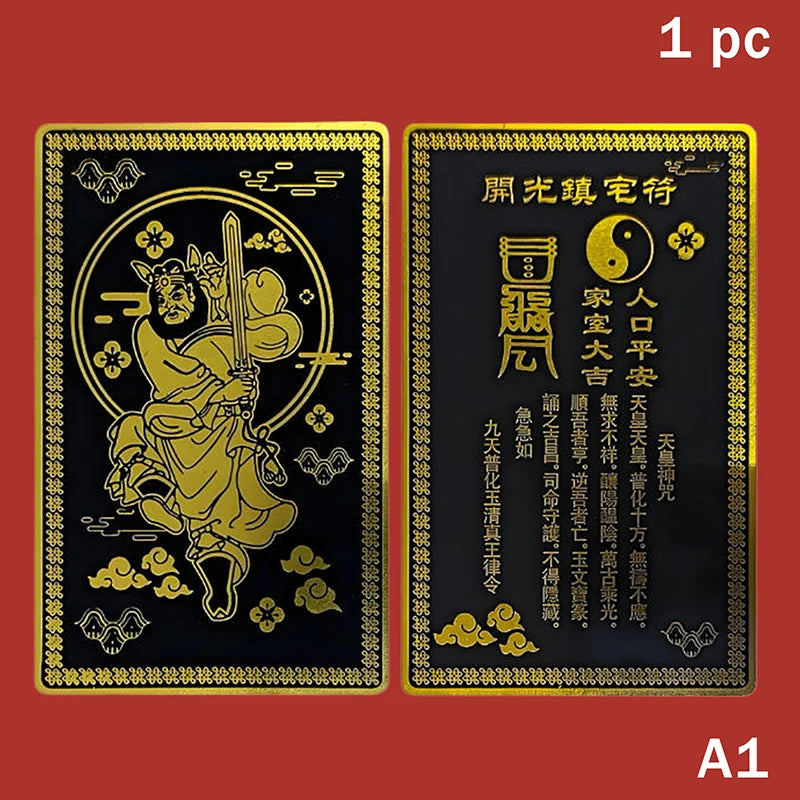 Chung Kwei Fengshui Night Protector Card Metal Amulet Lucky Charms for Home And Office Spot Protection Oasis Select A1