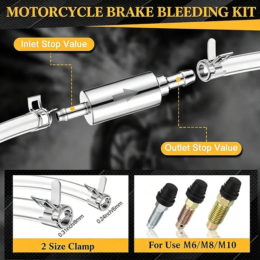 100ml Car Brake Fluid Extractor Syringe Kit With 50CM Hose Oil Pump Motorcycle Maintenance Tools With Clamp Adapter Bleed Screw Oasis Select
