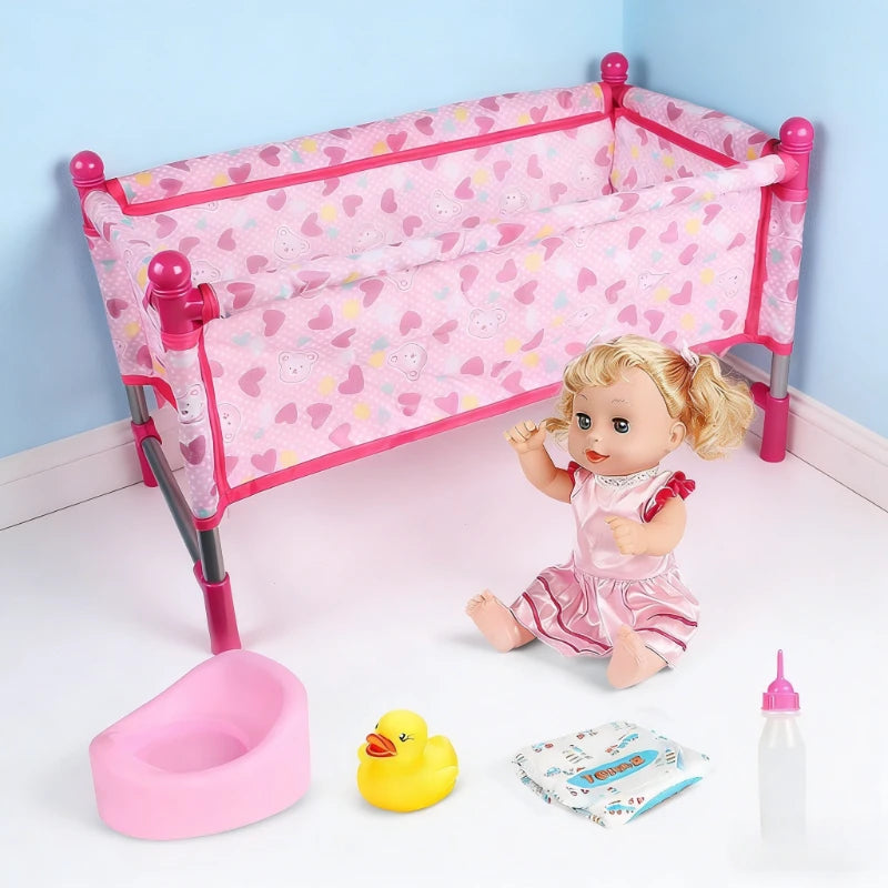 1Set Reborn Doll Bed Baby Toddler Crib Baby Doll Bed Play House Toys Accs Oasis Select