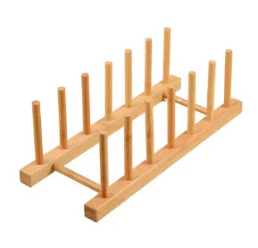 Plate Storage Rack Multifunctional Wooden Dish Rack for Cup Dish Pot Lid Drain Holder Kitchen Organizer Shelf Storage Containe Oasis Select 6 grid