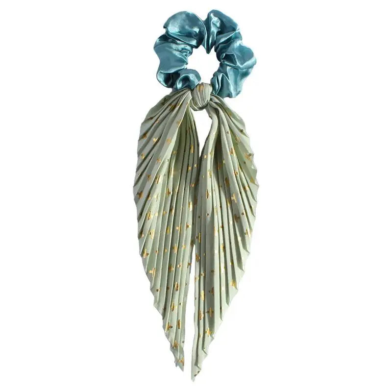 Handmade Crease Scrunchie Retro Ribbon Women's Ponytail Hair Tie Hair Rope Hair Accessory Ретро резинка для волос 핸드메이드 스크런치 Oasis Select one size Green