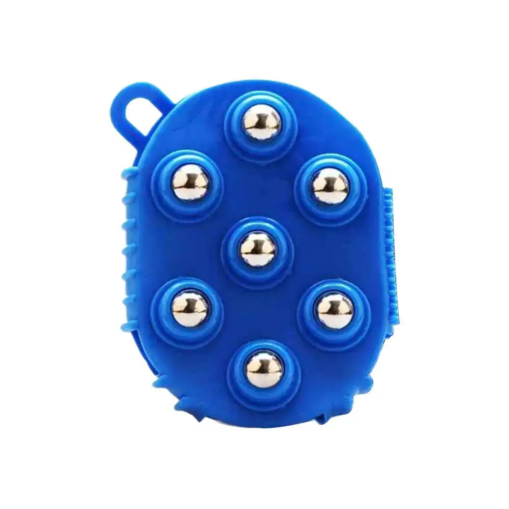 Double-Sided Massage Glove – 7-Bead & Steel Ball Brush Massage Glove Oasis Select blue