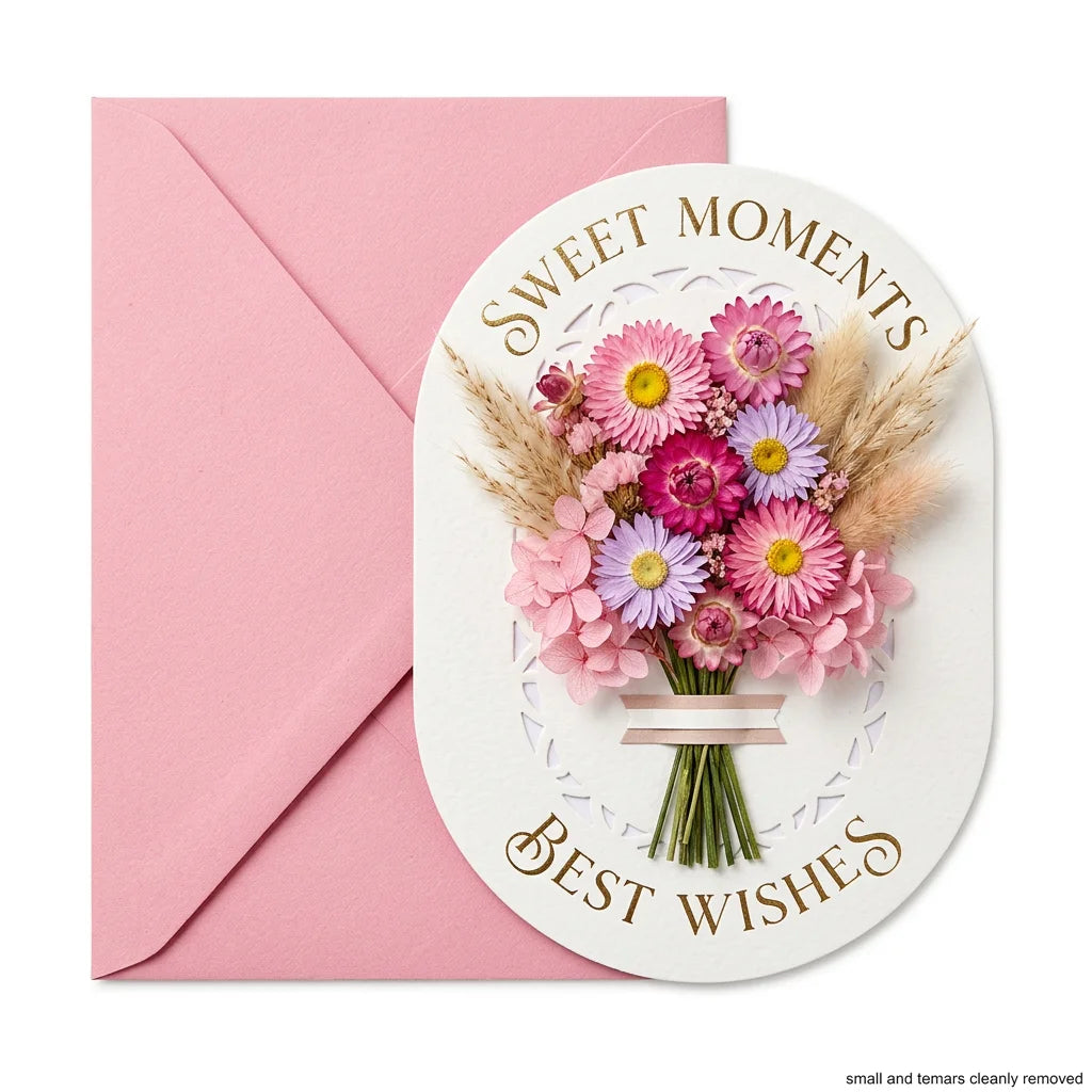 3D Dried Flower Standing Greeting Card | DIY Personalized Gift