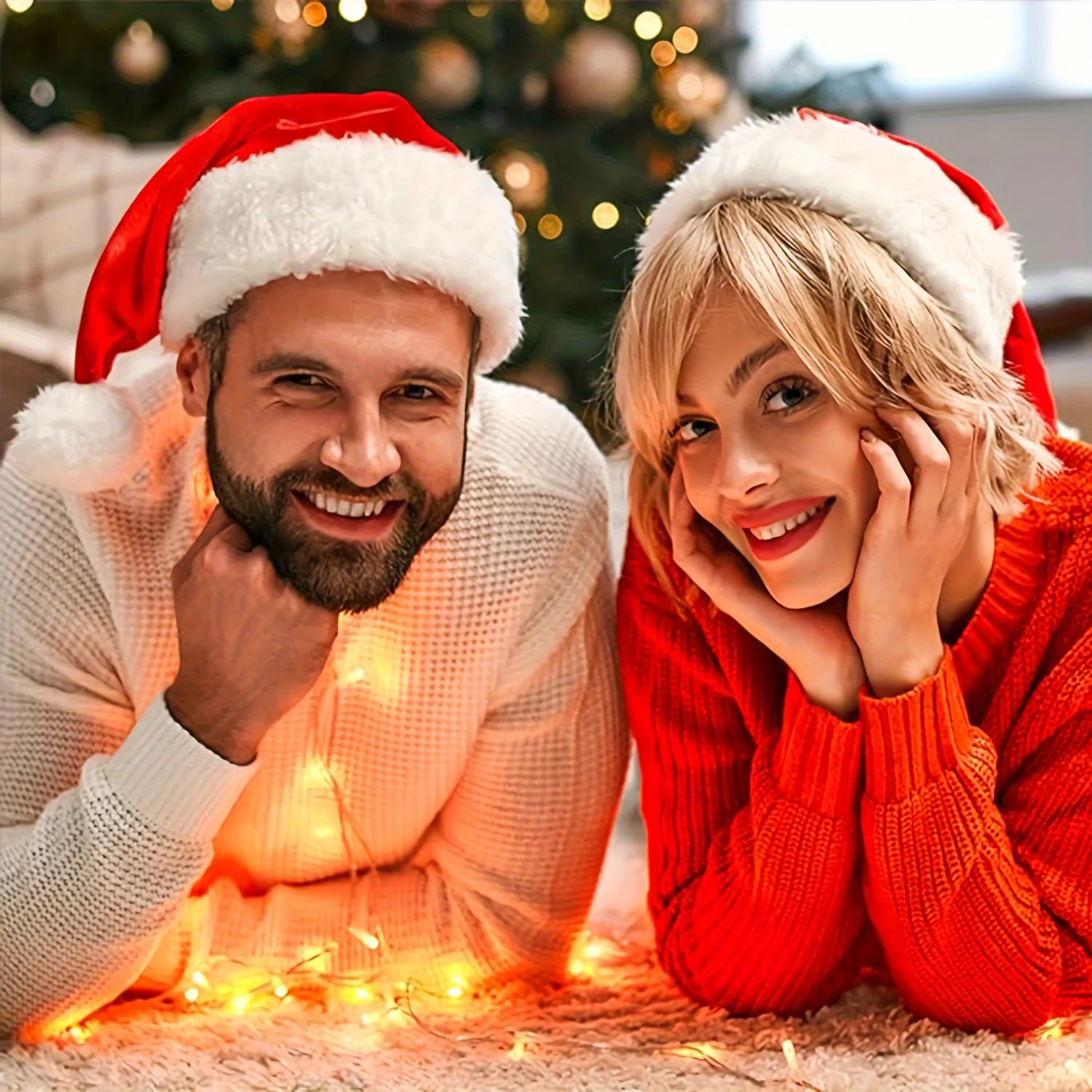 3PCS Adult Christmas Hat - Thick and Comfortable Red and White Color Scheme, Suitable for Christmas Party Occasions Oasis Select