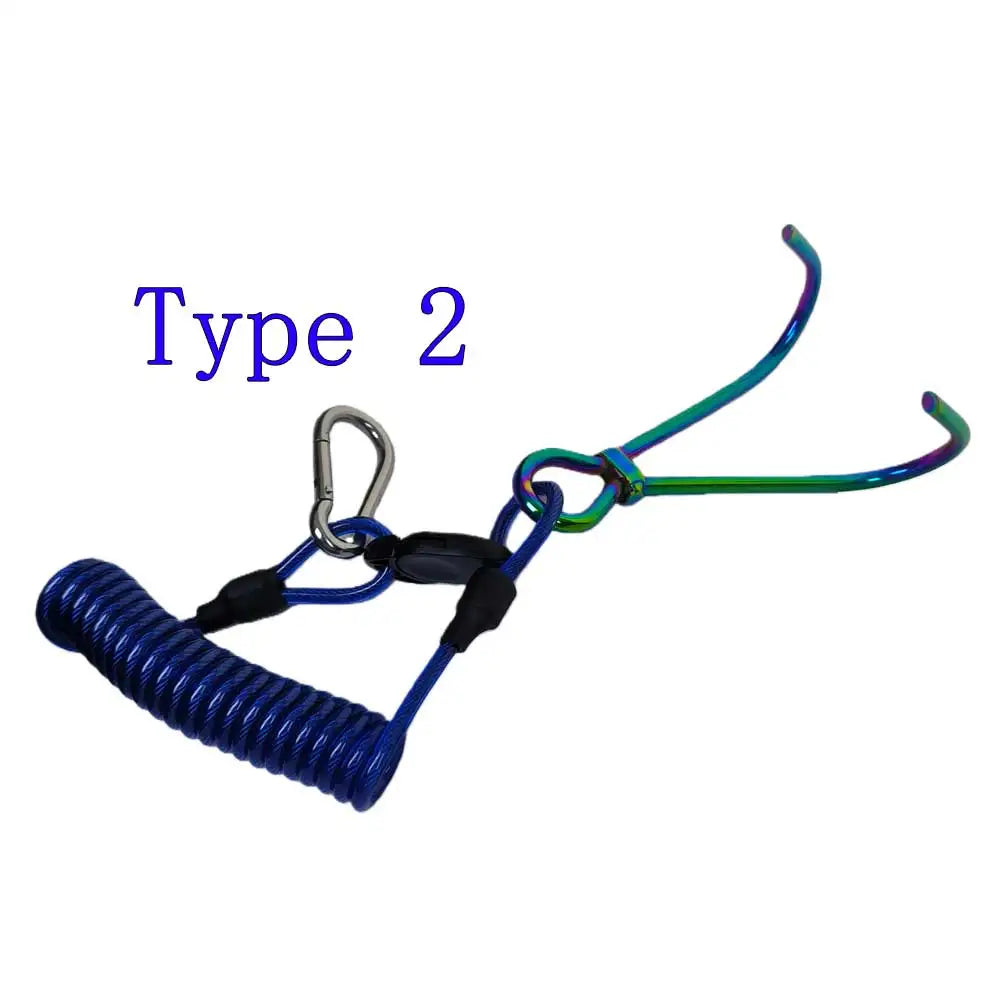 Heavy-duty 316 Stainless Steel Retractable Scuba Sigle/Double Reef Drift Hook with Carabiner Oasis Select Type2