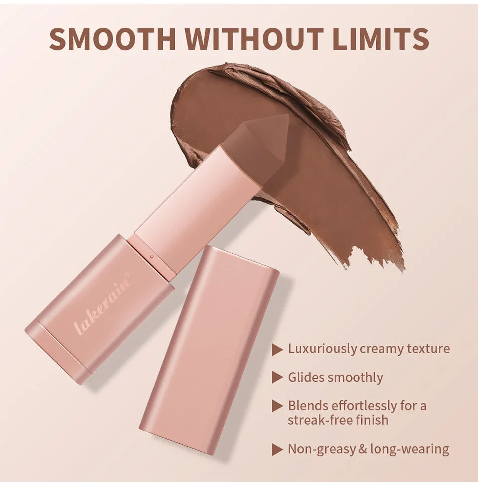 7.2gTriangle Cream Bronzer Stick, Multi-function Contour Highlighter Stick, 3D Face Shading Brightening Makeup Oasis Select