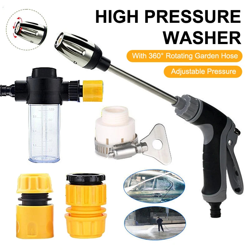 High Pressure Car Wash Water Gun Garden Water Pipe Nozzle Multifunctional Watering Tool Powerful Cleaning For Cars And Gardens Oasis Select