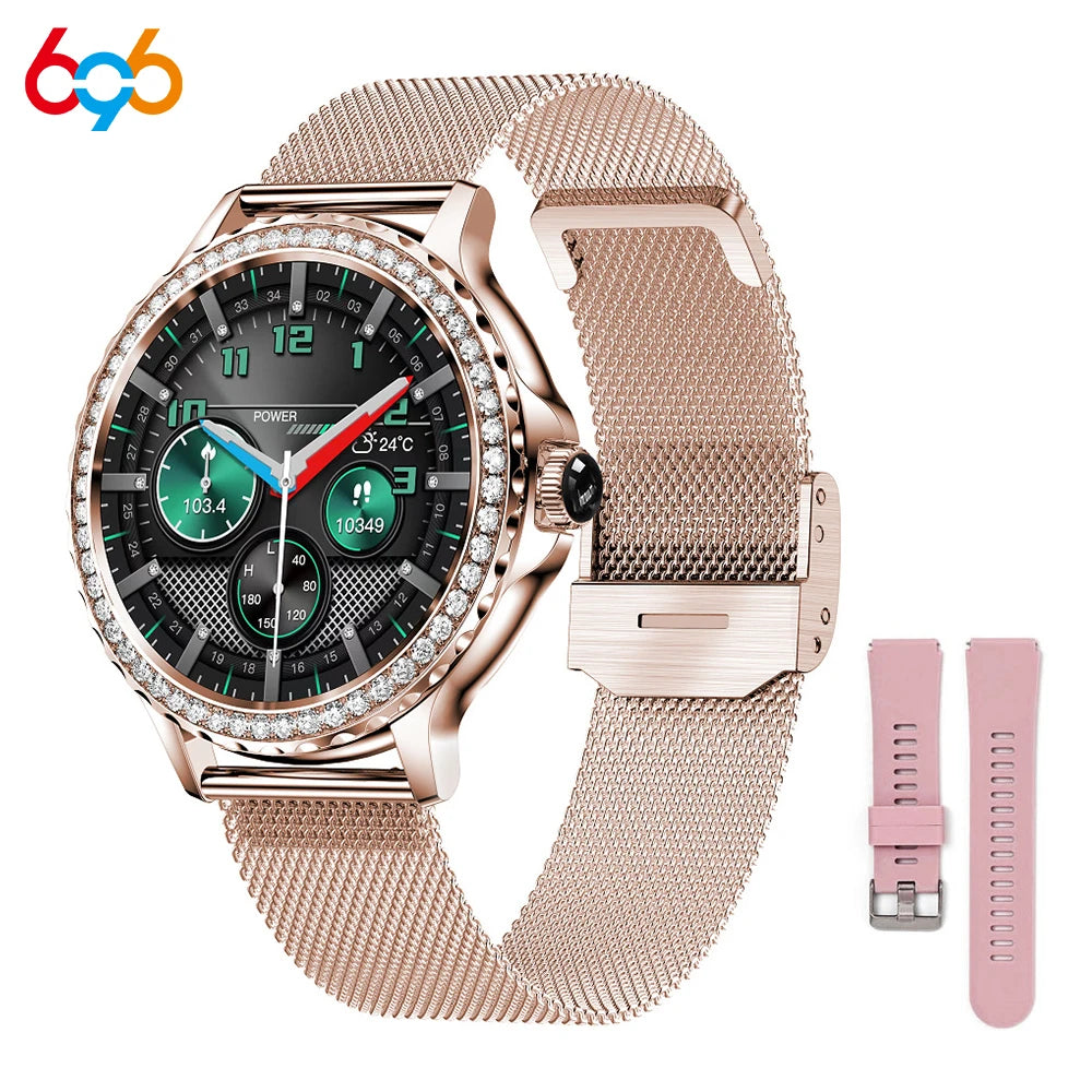 New Smart Watch Women DIY Watch Face Waterproof Heartrate Monitor Ladies Smartwatch Gifts Sports Fitness Tracker For IOS Android Oasis Select NX19 GDGDM