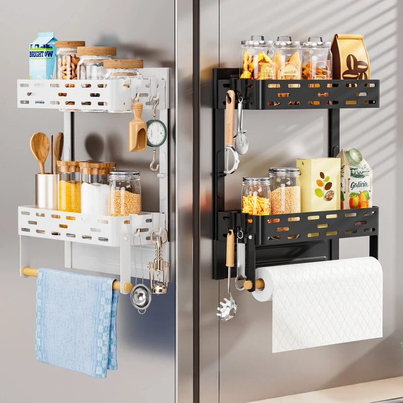 Magnetic refrigerator shelf Wall hanging No punching Refrigerator side hanger Folding kitchen roll paper rack Magnetic fragrance Oasis Select