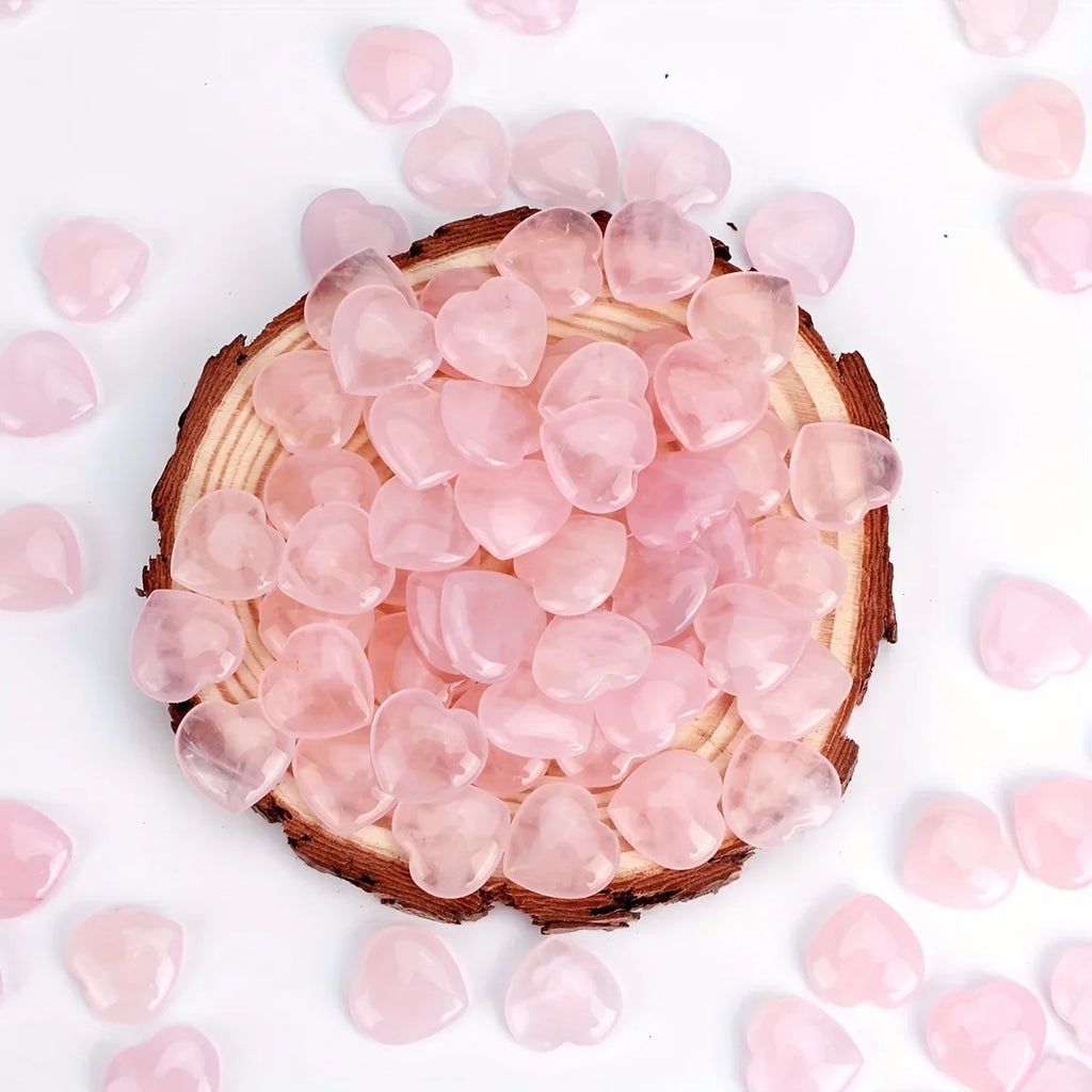 5/10/20/30pcs 20mm Mini Stone Heart shape Crystal Home Decoracion statueNatural Rose Quartz Reiki Healing Gemstone Pocket Gift Oasis Select