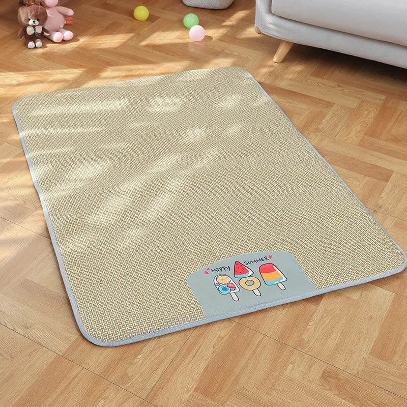 Dog Bed, Summer Cool Mat, Ice Pad, Pet Supplies, Cat and Dog, Super Large Rattan Mat, Breathable Dog Cool Mat, Ice Bed Pet Bed Oasis Select Summer ice cream 45x35cm